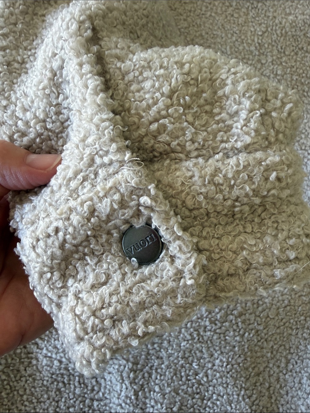 Vuori Cozy Sherpa Shacket in oatmeal color - Picture 6 of 7